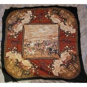 Vintage equestrian scene scarf